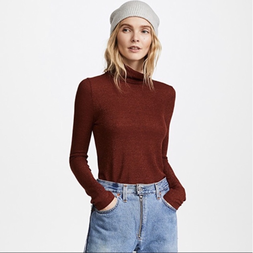 Madewell Metallic Rust Emma Rig Form Fit top XS